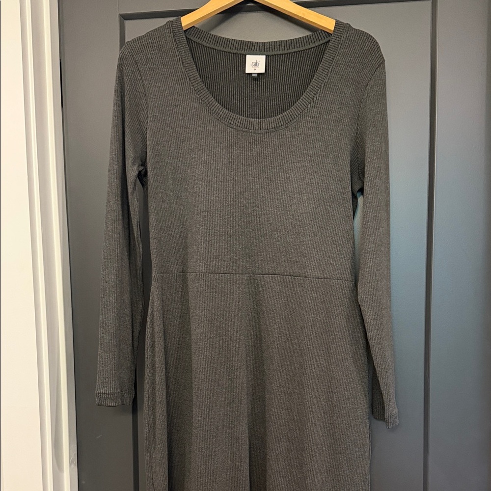 CAbi Any Day Charcoal Long Sleeve Dress